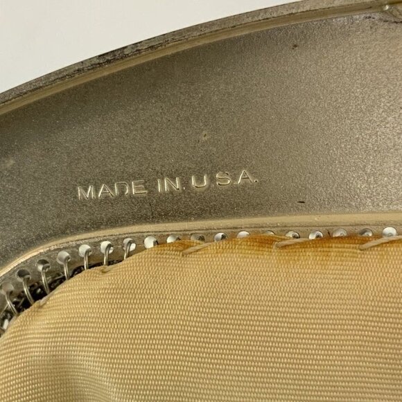 Whiting and Davis Mesh Evening Bag With Mirror Shiny Silver 2874 Vtg 50s USA - Picture 9 of 12